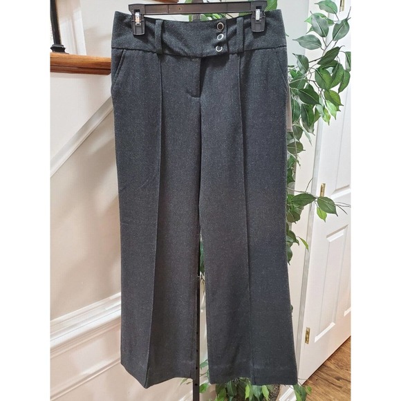 DKNY Women's Gray Wide Leg Zipper Front Slash Pockets Casual Pants Size 8 - Picture 13 of 13